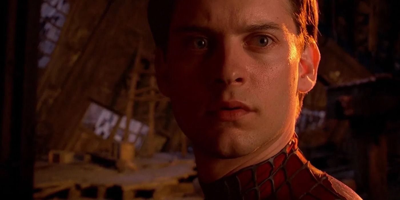 Peter Parker de la scène du combat final dans Spider-Man 2, 2004