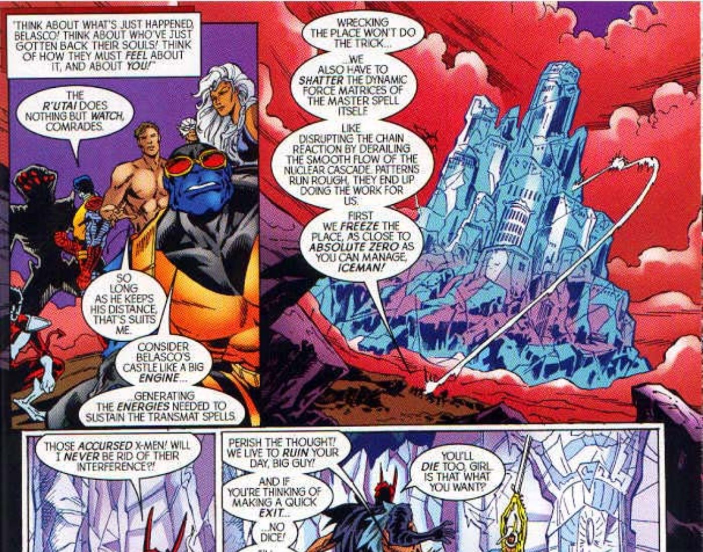 Les X-Men détruisent le château de Belasco