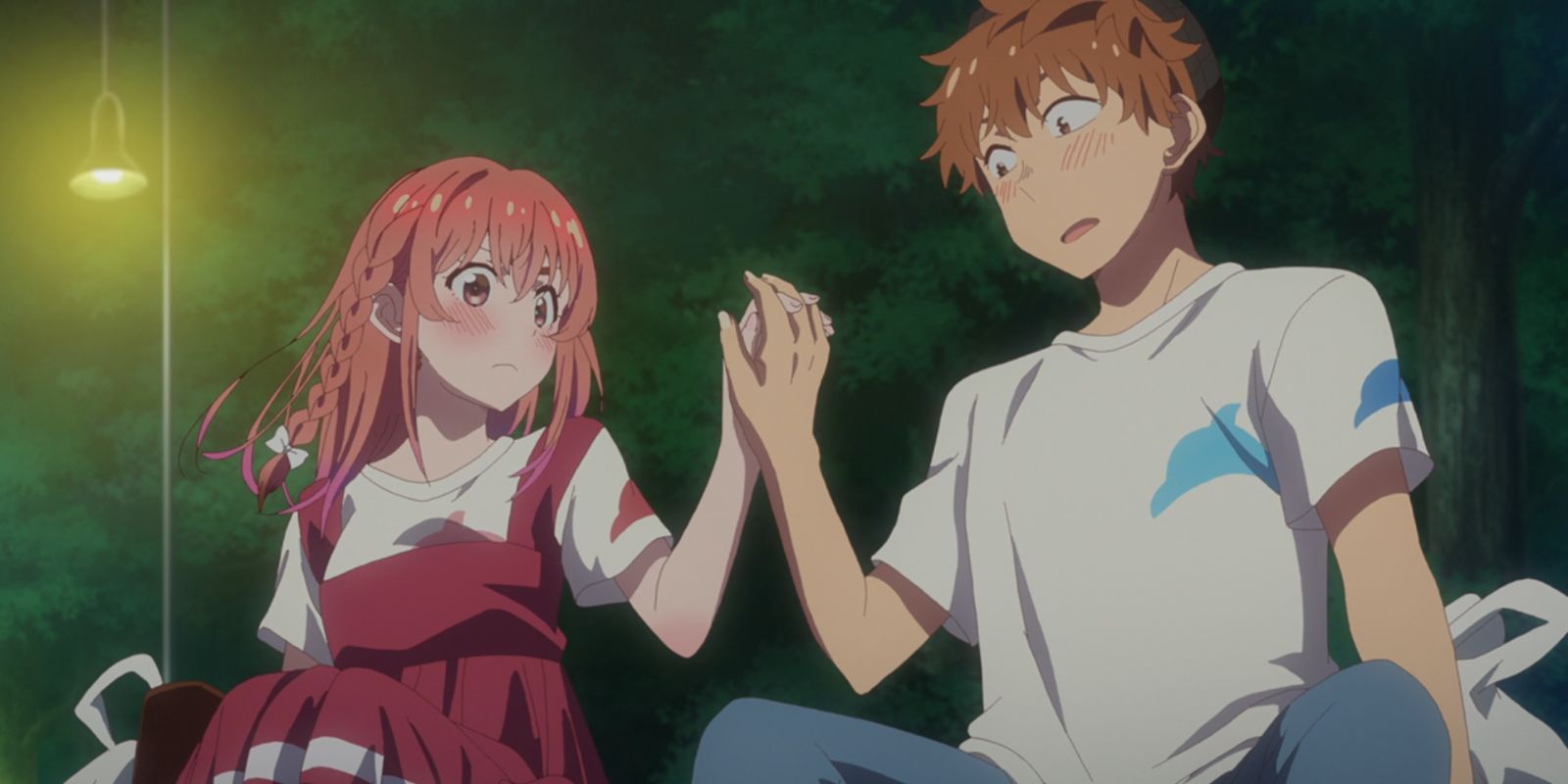rent a girlfriend episode 11 saison 2 sumi et kazuya se touchent les mains