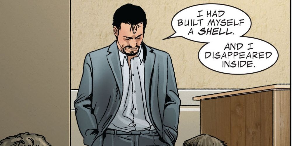 Tony Stark parle de ses luttes passées lors d'une réunion des AA