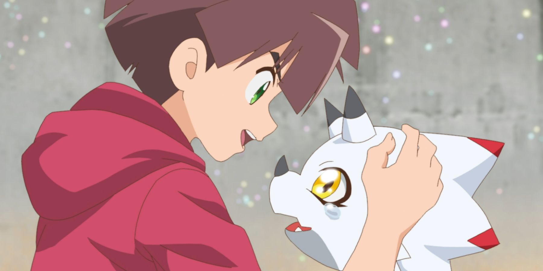 Hiro Amanokawa et Gammamon se réconcilient dans Digimon Ghost Game