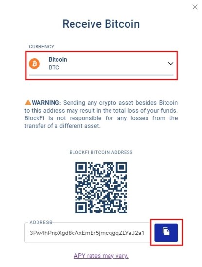 Adresse BlockFi Bitcoin