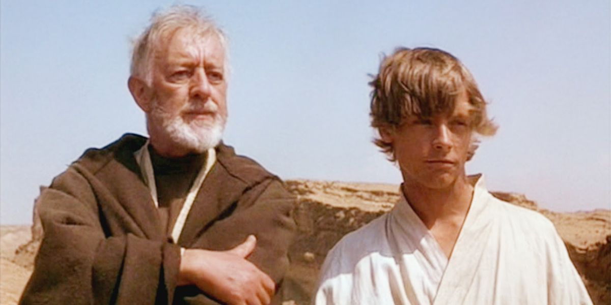 Alec Guinness et Mark Hamill dans Star Wars