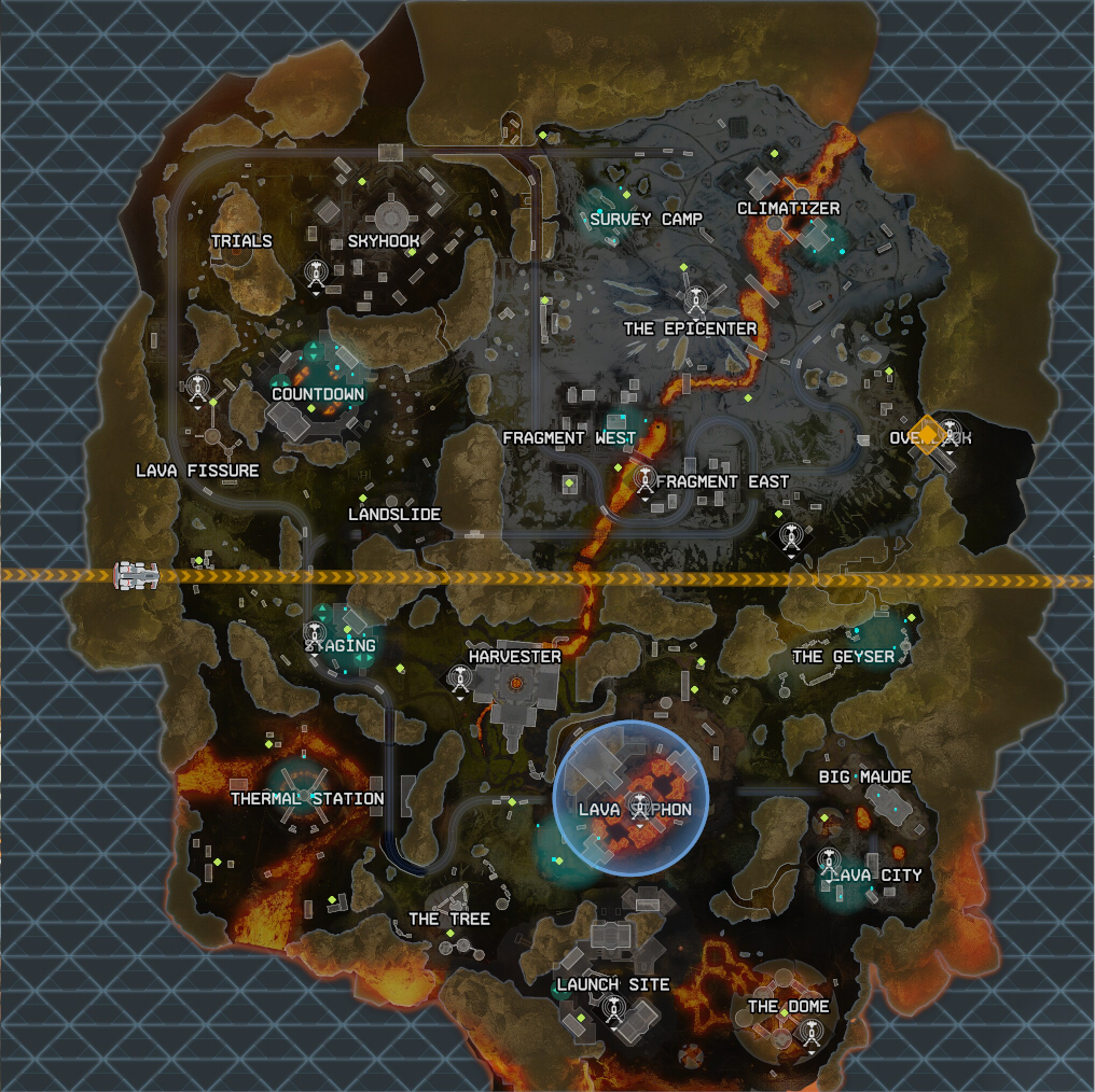 La carte World's Edge, à jour à partir de la saison 14.
