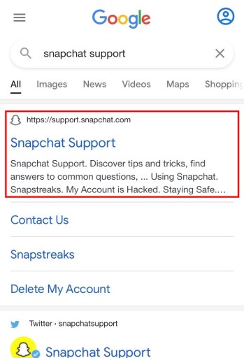 Assistance Snapchat