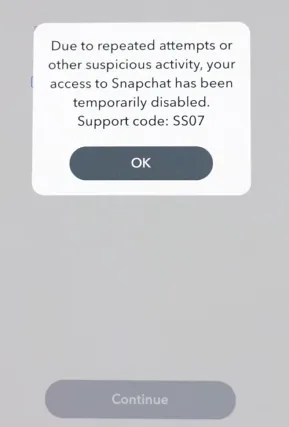 Code de soutien SS07 sur Snapchat