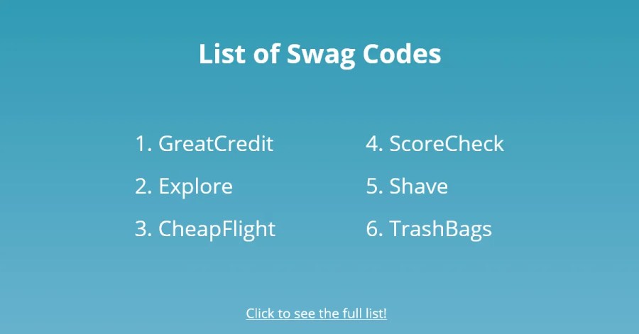 Codes Swag
