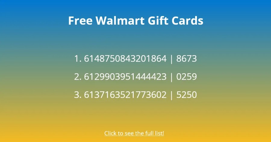 Cartes-cadeaux Walmart gratuites