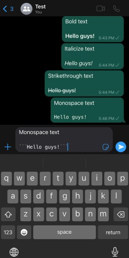 Texte monospace WhatsApp