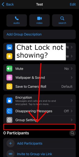 Chat Lock ne s'affiche pas sur WhatsApp