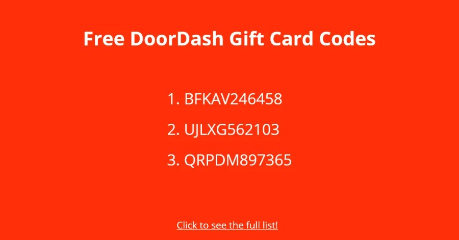 Cartes-cadeaux DoorDash gratuites