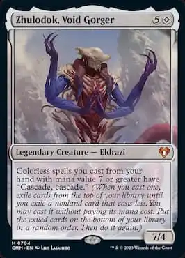 Image d'Eldrazi exhibant son pouvoir à travers Zhulodok, commandant de l'avaleur du Vide Masters Eldrazi Unbound Precon deck commander 