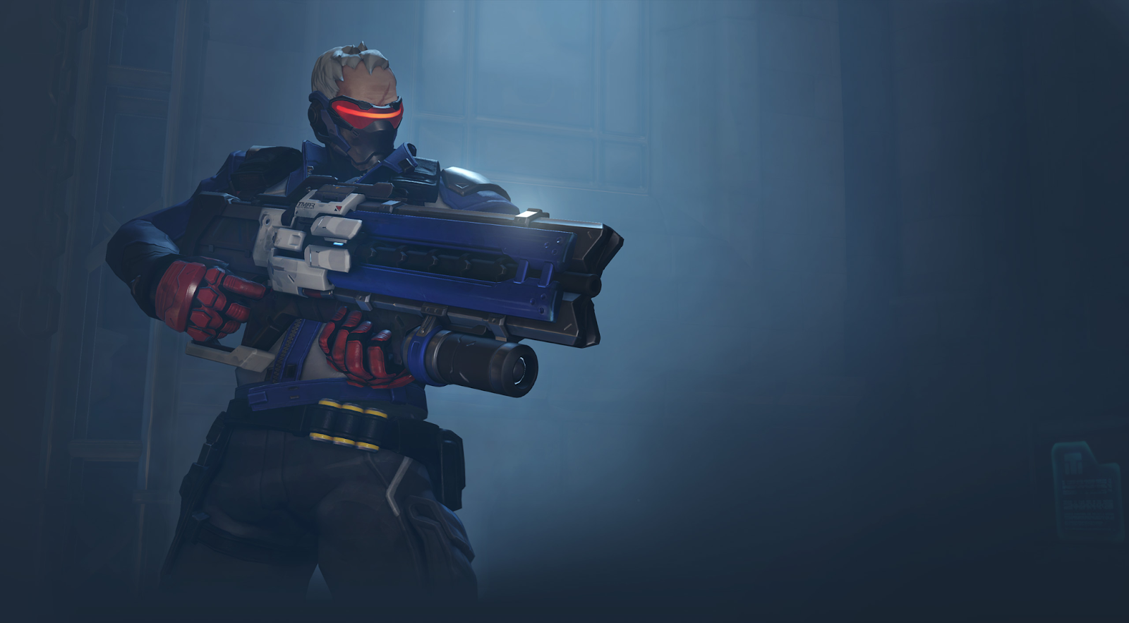 Le héros d'Overwatch 2, le soldat 76, se tient avec son fusil à impulsion à la main.