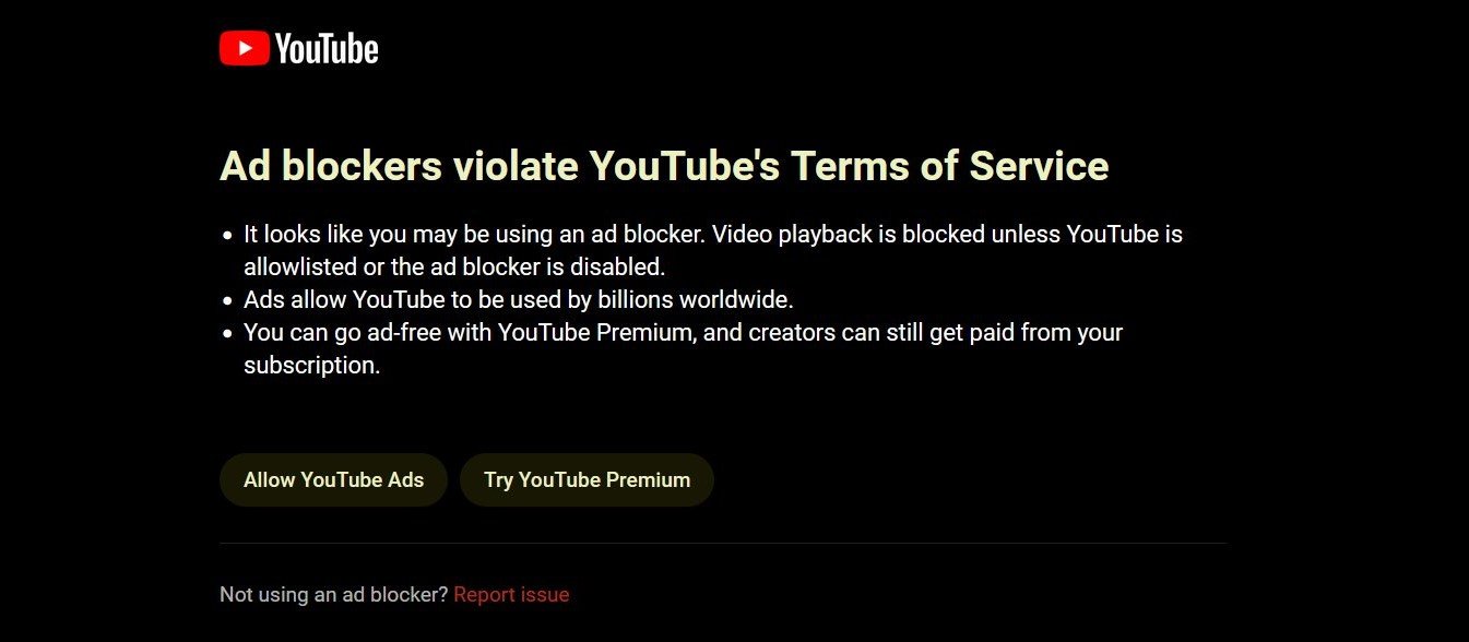 Les bloqueurs de publicités violent les conditions d'utilisation de YouTube