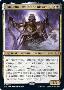 Image d'un vampire tenant un parchemin magique et un lanterne sur la carte MTG du deck LIC Blood Rites Commander