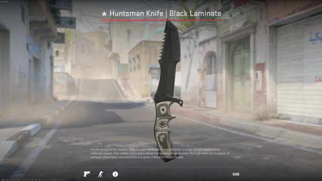 Hunstman Knife Stratifié Noir de CS2.
