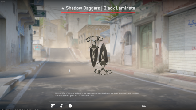 Stratifié noir Shadow Daggers de CS2.