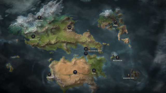 Carte officielle de Runeterra sur la page de Riot Games.