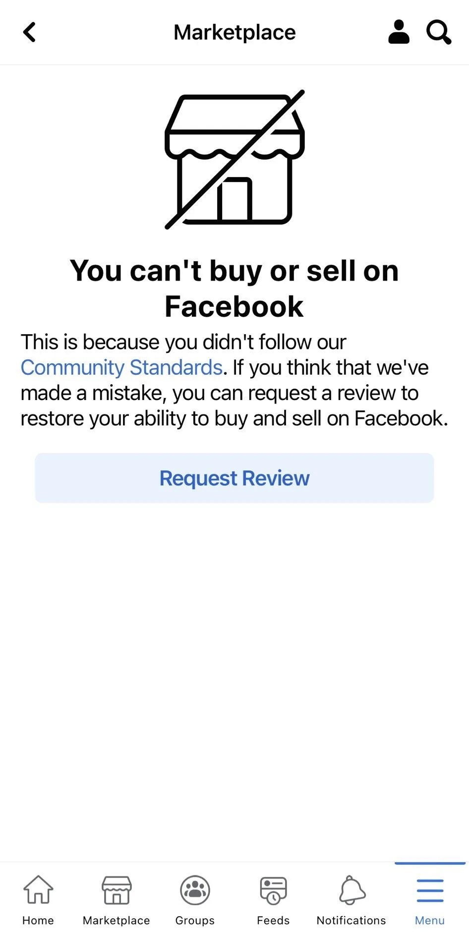 Vous ne pouvez pas acheter et vendre sur Facebook